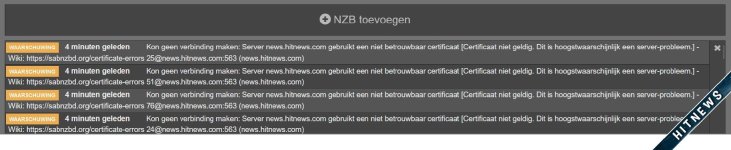 Certificaat niet geldig (SABNZBD 4.4.0)